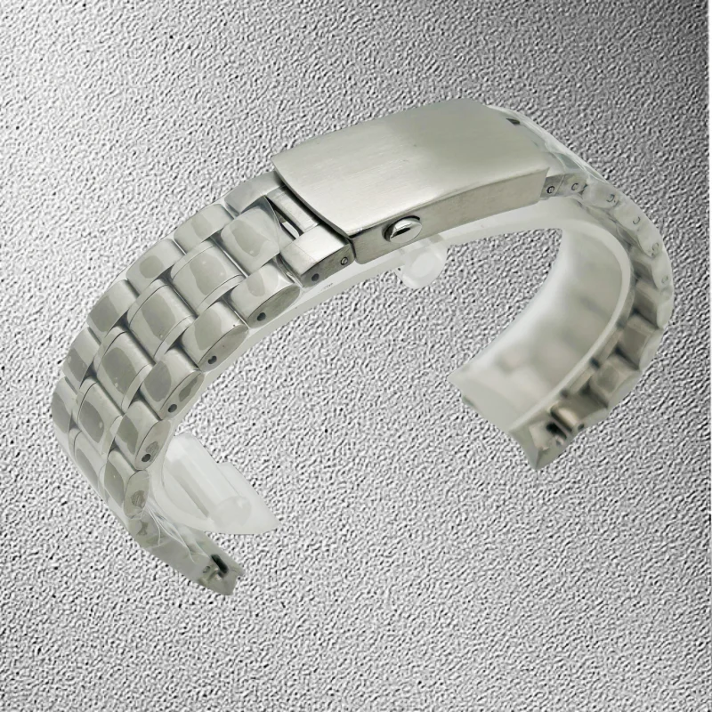 

Silver 20MM Solid with Invisible Small Square Buckle 2 Side Polishing Oyster Watch Strap Fit for Sek007 SKX005 OMG Watch No Logo