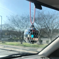 Disco Balls Car Rearview Mirror Pendant Shiny Lighting Effects Hanging Decoration for Home Stage Party Props Accessories