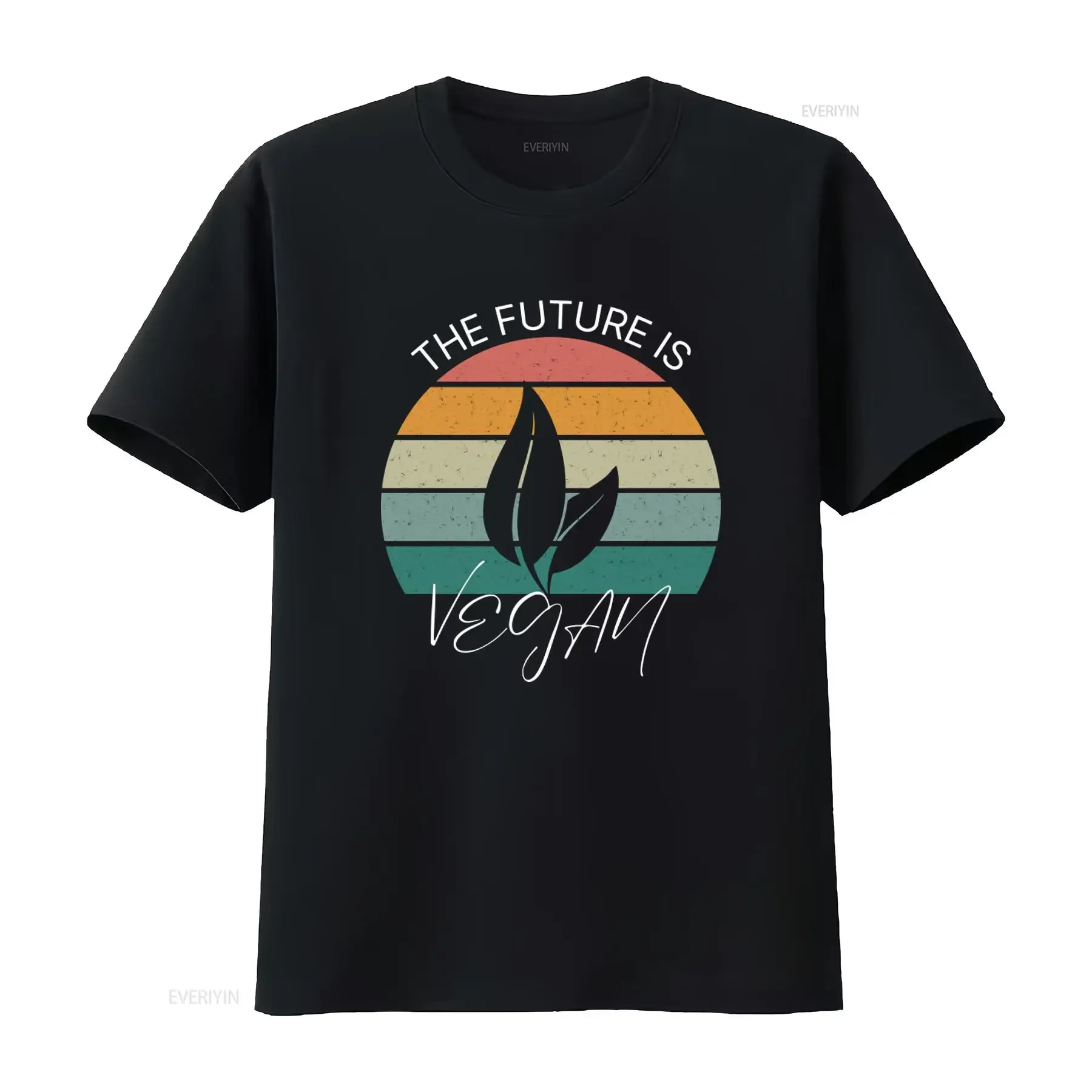 The Future is Vegan T Shirt Plant Based Vegetarian Herbivore Retro Sunset Design Eco Friendly Fashion vintage Washed fashion