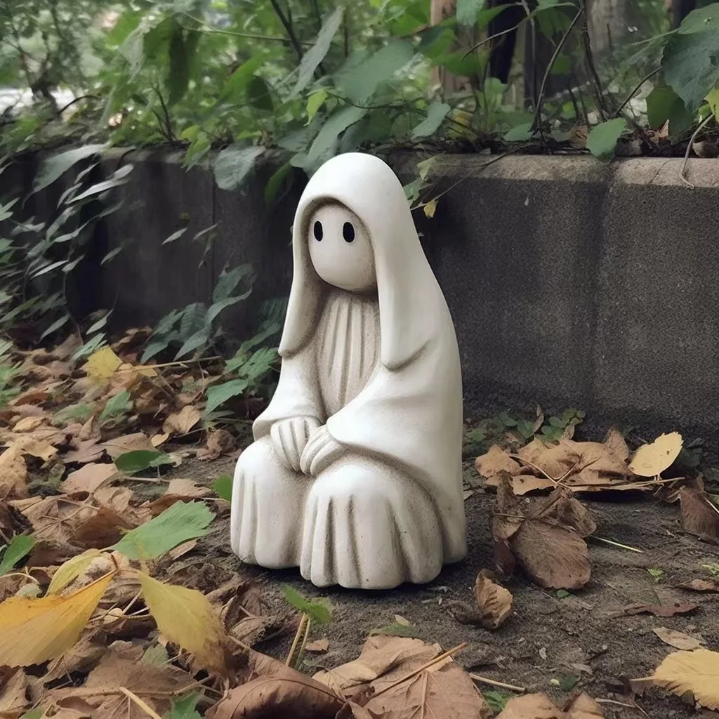 

Halloween garden sculpture Black Ghost Outdoor statue garden decoration resin crafts fairy garden