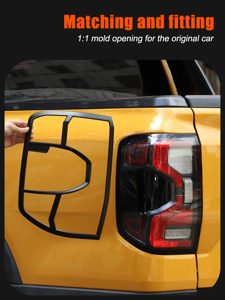 Für Ford Ranger T9 2023 2024 Scheinwerfer Abdeckung Trim Vorne Kopf Lampe Streifen Scheinwerfer Rückleuchten Rahmen Carbon Faser Auto zubehör – Detail 5