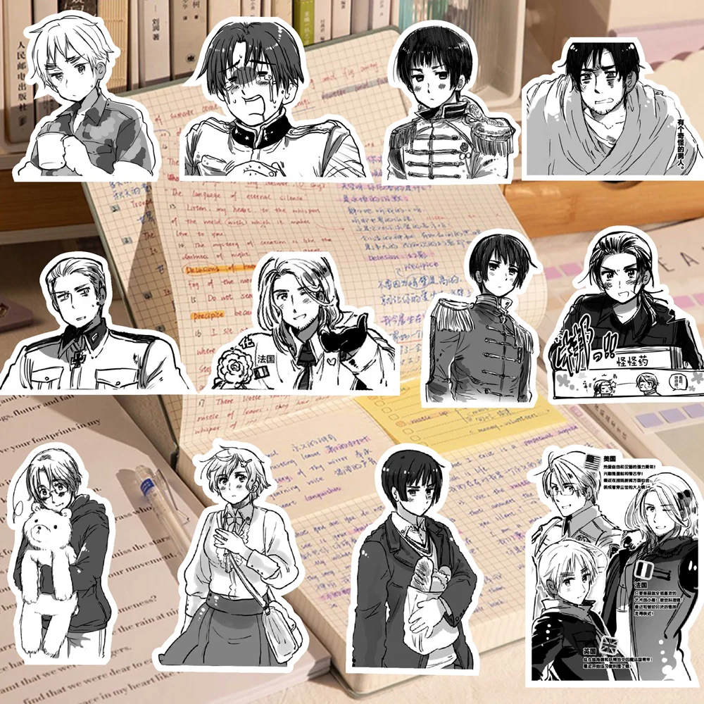 65 Stück Hetalia APH Anime Periphere Aufkleber DIY Handbuch Dekoration Handyhülle Tasse Skateboard Wasserdichte Graffiti Aufkleber – Detail 11