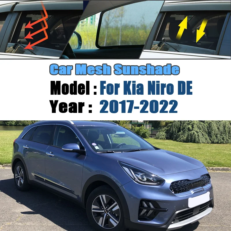 

Сетчатая шторка для автомобиля Kia Niro DE 2017-2022, магнитная солнцезащитная шторка на окно, солнцезащитный козырек, защита от солнца, шторка для конфиденциальности, защита от комаров, автоаксессуары