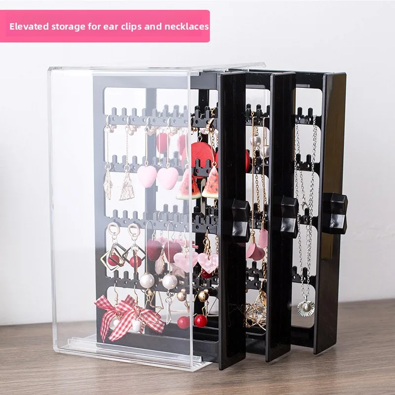 

Large Capaci Earring Storage Box Transparent Display Stand Women's Jewelry Organizer Nelace Holder Elevated