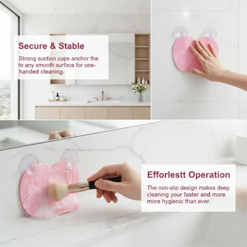 Handheld Silicone Makeup Brush Cleaner Pad For Deep Cleaning Gentle Care of Beauty Brushes Great for Home and Professional Make