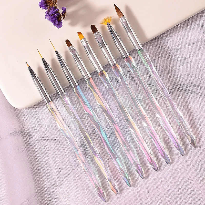 Japanese Nail Phototherapy Brush Nail Drawing Tool Transparent Colored Nail Makeup Brush