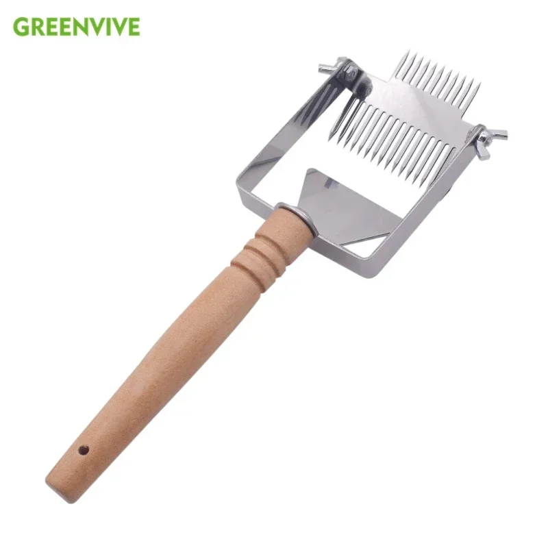 Honey Cutter Double-Headed Adjustable Uncapping Scraper Honeycomb Scraper Honey Fork Wooden Handle Uncapping Fork Beehive Tools