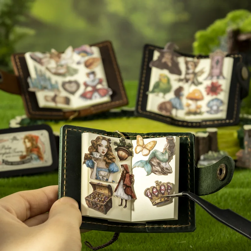 

1 упаковка/2 упаковки, 60 листов/коробка, серия «Сказочный город», наклейки размером ладони» для мини-ПЭТ-журналов, украшения