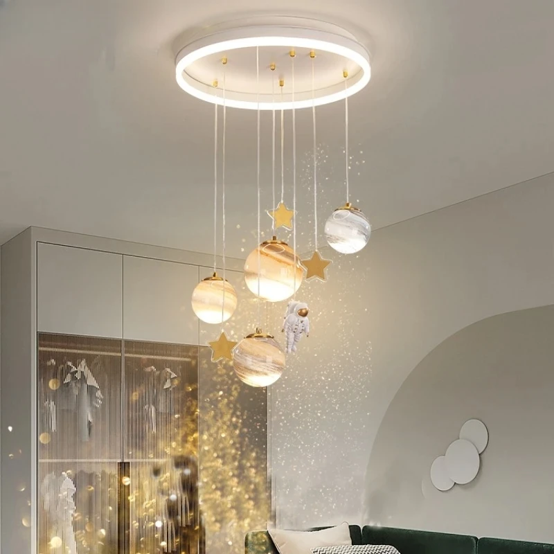 

Chandelier for the Children's Room 52W Ceiling Lamp Living Room Chandeliers Moon Lamp