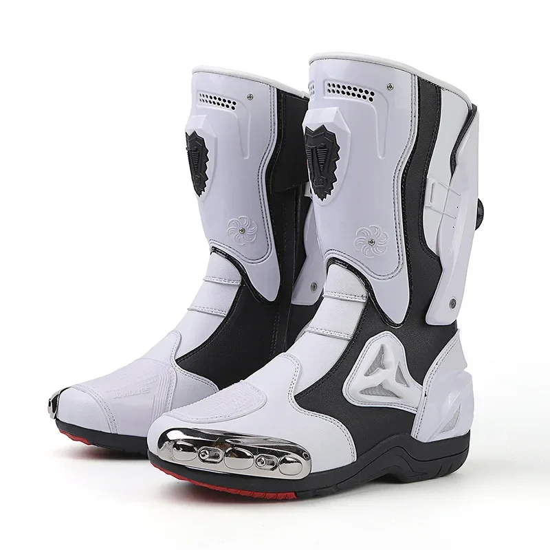 JG-Wolf Men's Leather Motorcycle Boots CE Certified