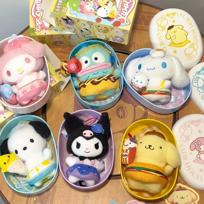 

In Stock Genuine Sanrio Yummybox lunch box Series Blind Box Kuromi Cute Dolls Desktop Ornaments Girls Toys Birthday Xmas Gifts