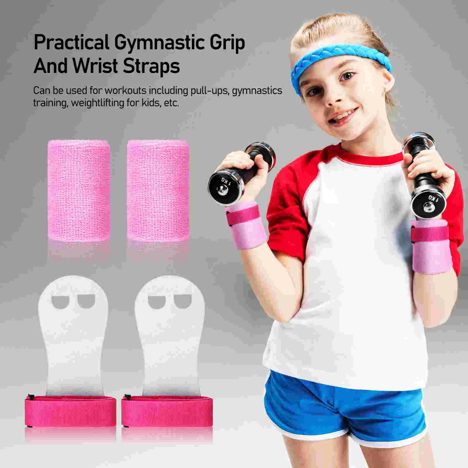 4 Pcs Sports Gymnastics Grips and Wristbands Kids Gymnastic Grips Gymnastic Bar Grips Sweatbands Gymnastics Equipment