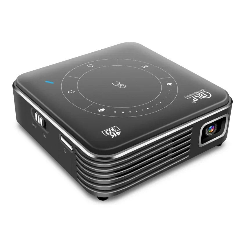 

Touyinger D021 Android 9.0 Support 4K Mini Projector,3D HD Portable Micro WIFI DLP Mobile LED Projector with Battery