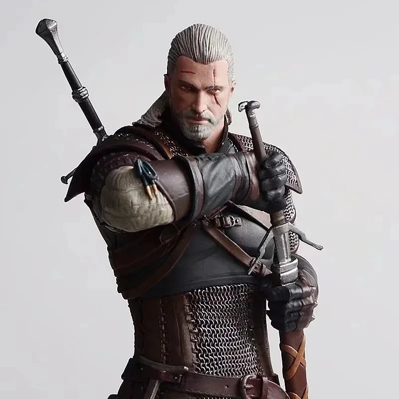 Witcher-ed 3 Wolf Wild Hunt Geralt Action Figure PVC Model Toys Gift 2 Types Doll 24CM