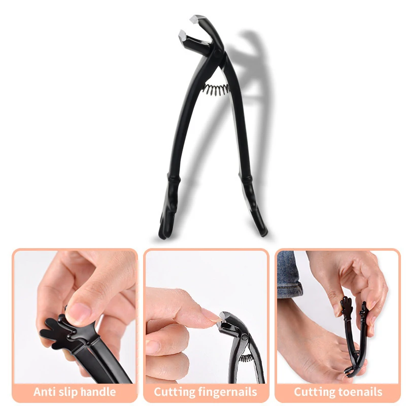 1Pcs Toenail Clippers Wide Jaw Opening Thick Nails Cutter Long Handle Stainless Steel Professional Fingernail Clipper