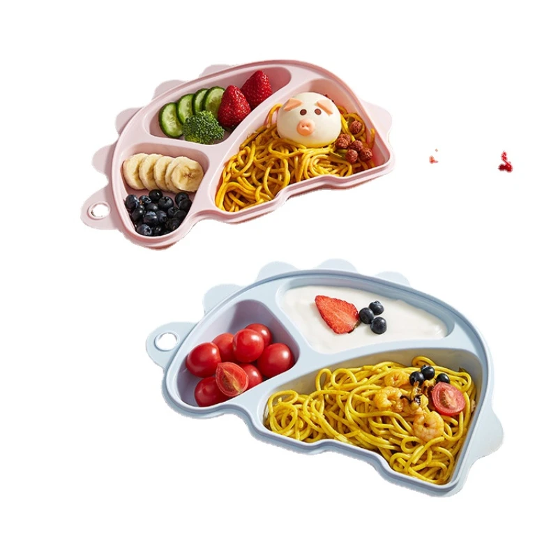 

Yy Children's Tableware Baby's Service Plate Compartment Tray Drop-Resistant Solid Food Bowl Dinner Plate