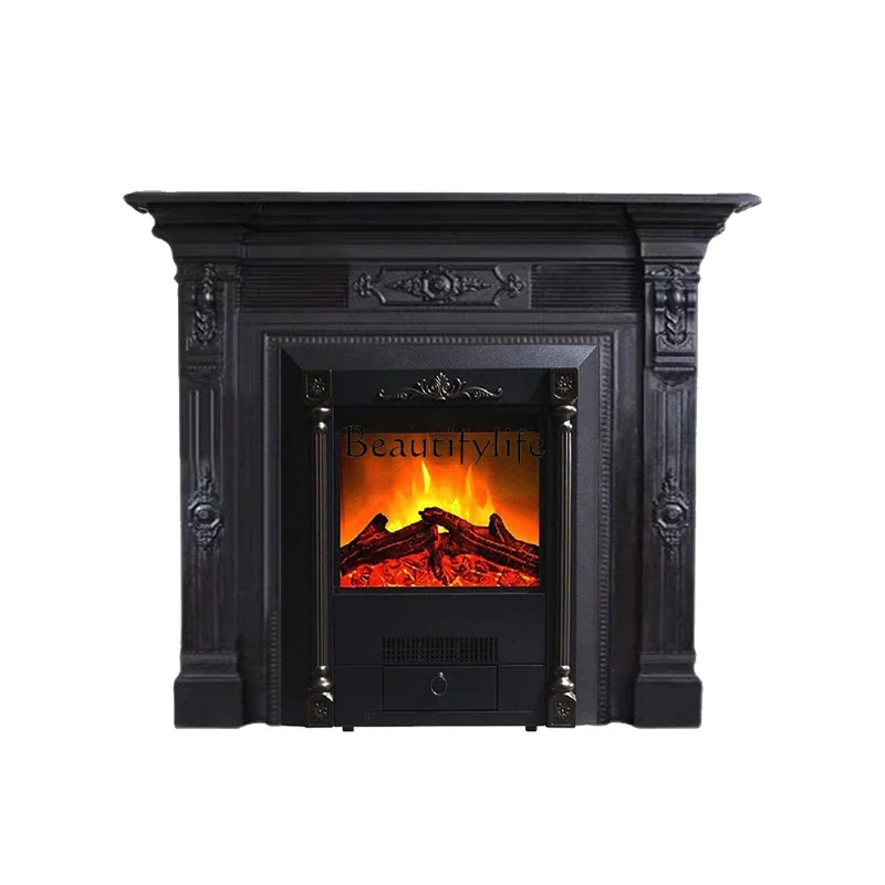 

ls 04Retro French classical solid wood mantel heating fireplace core table Chinese carved storage table