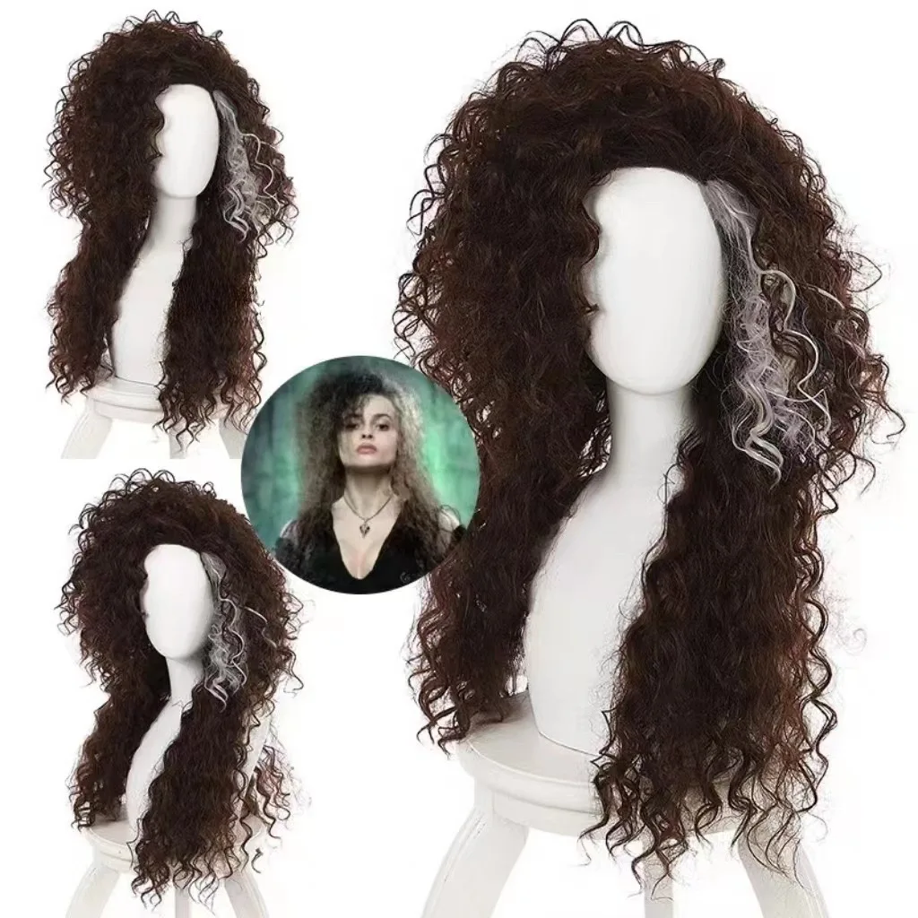 

Bellatrix Lestrange Cosplay Wig Medium Long Curly Hair for Harry Potter Costume