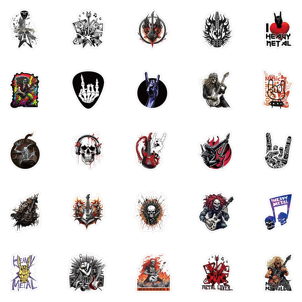 10/30/54pcs Heavy Metals Rock Band Stickers Cool Cartoon Graffiti Decal DIY Motorcycle Guitar Laptop Car Music Decor Sticker Toy