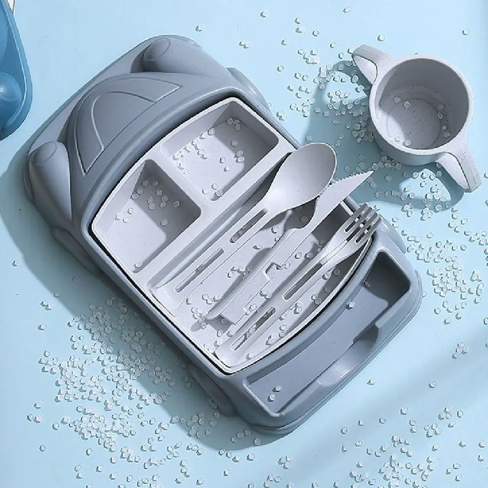 Creative Car Shaped Dinner Plate Detachable Drop Resistant 's Lunch Plate Cartoon Compartment Children's Tableware Set