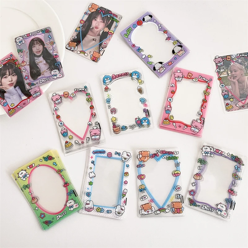 20pcs Transparent Kpop Card Sleeves 3 Inch Card Bag Photocard Sleeves Idol Photo Cards Protective Storage Bag