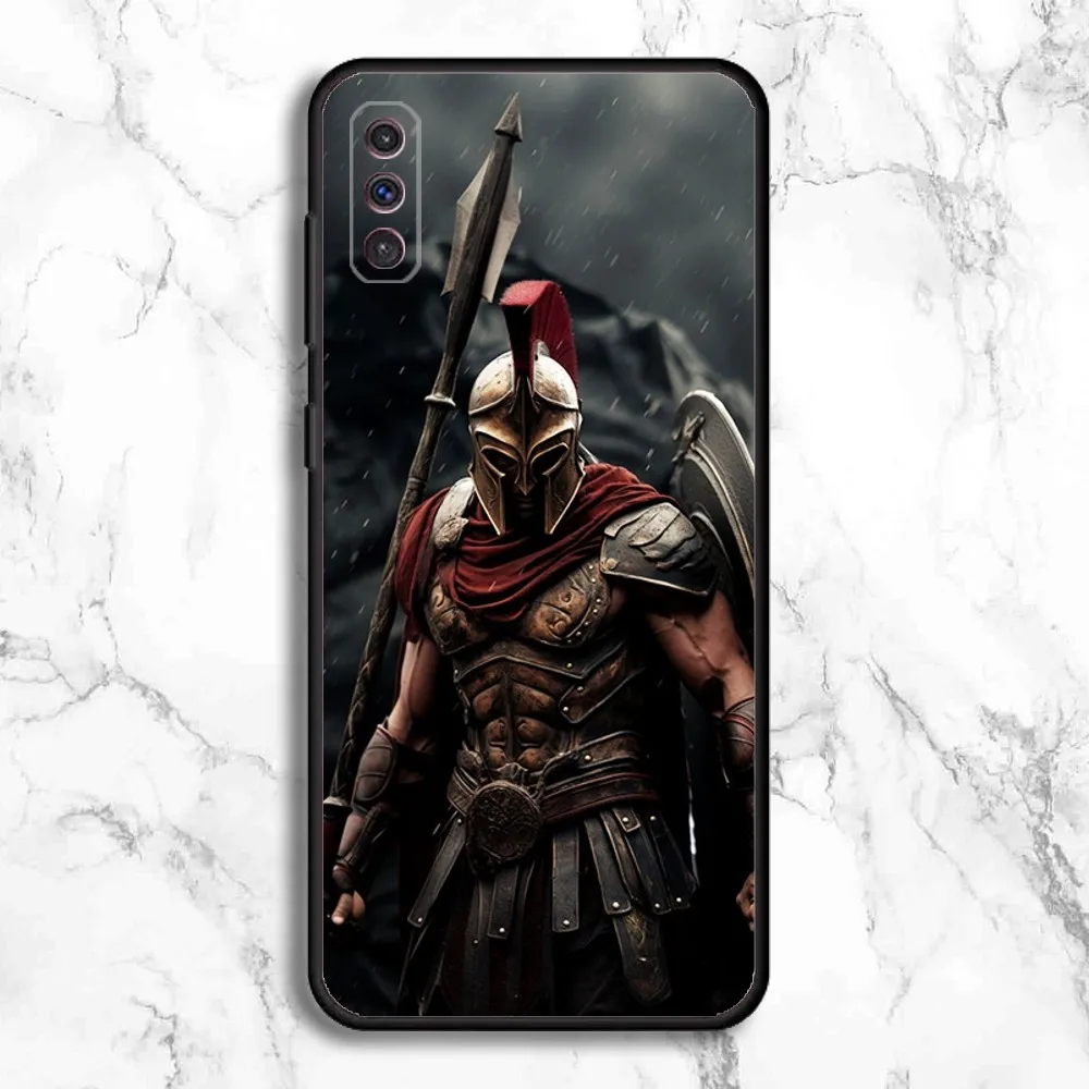 Spartan Phone Case For Samsung Galaxy A13,A21s,A22,A31,A32,A52,A53,A71,A80,A91 Soft Black Phone Cover