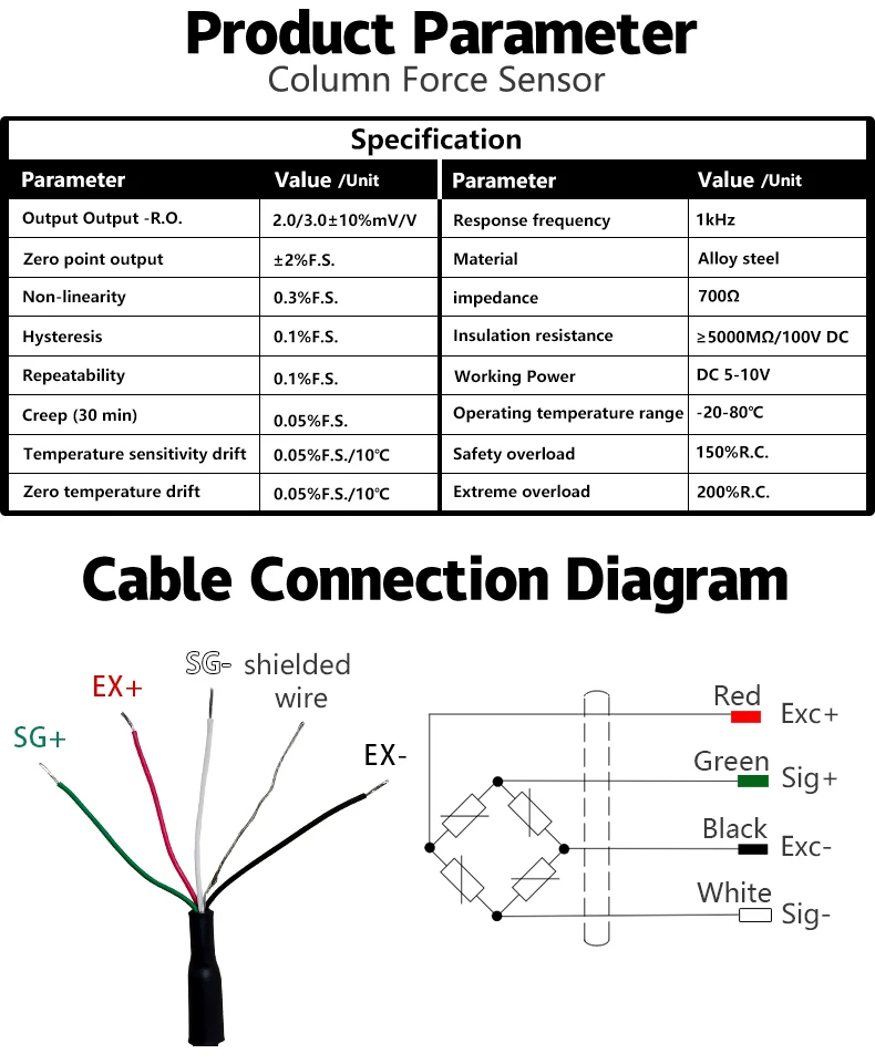 DYZ-011 Load Cell Compression 400 Digital Loadcell 2t 3t Load Cell 5 10 30 60 500 ton