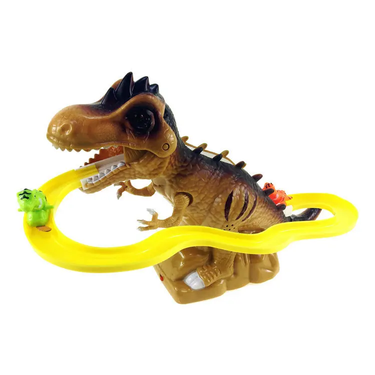 Electric Tracks Climb Stair Dinosaur Toys Glowing Dinosaurs with Sound Animals Model  for Kids Children Interactive dinosaur