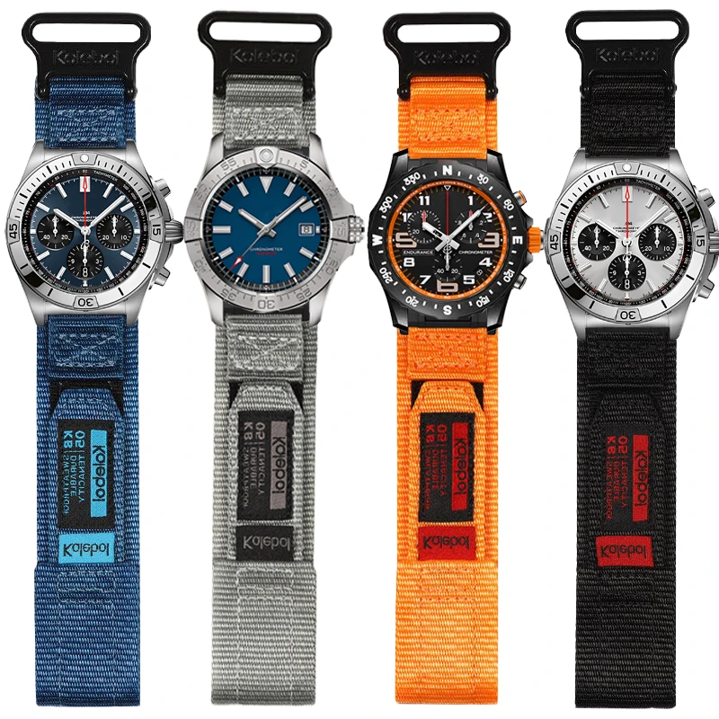 For Breitling Seiko Velcro nylon strap Outdoor sports replacement wristband Fossil Tudor Canvas watch band 20 22mm