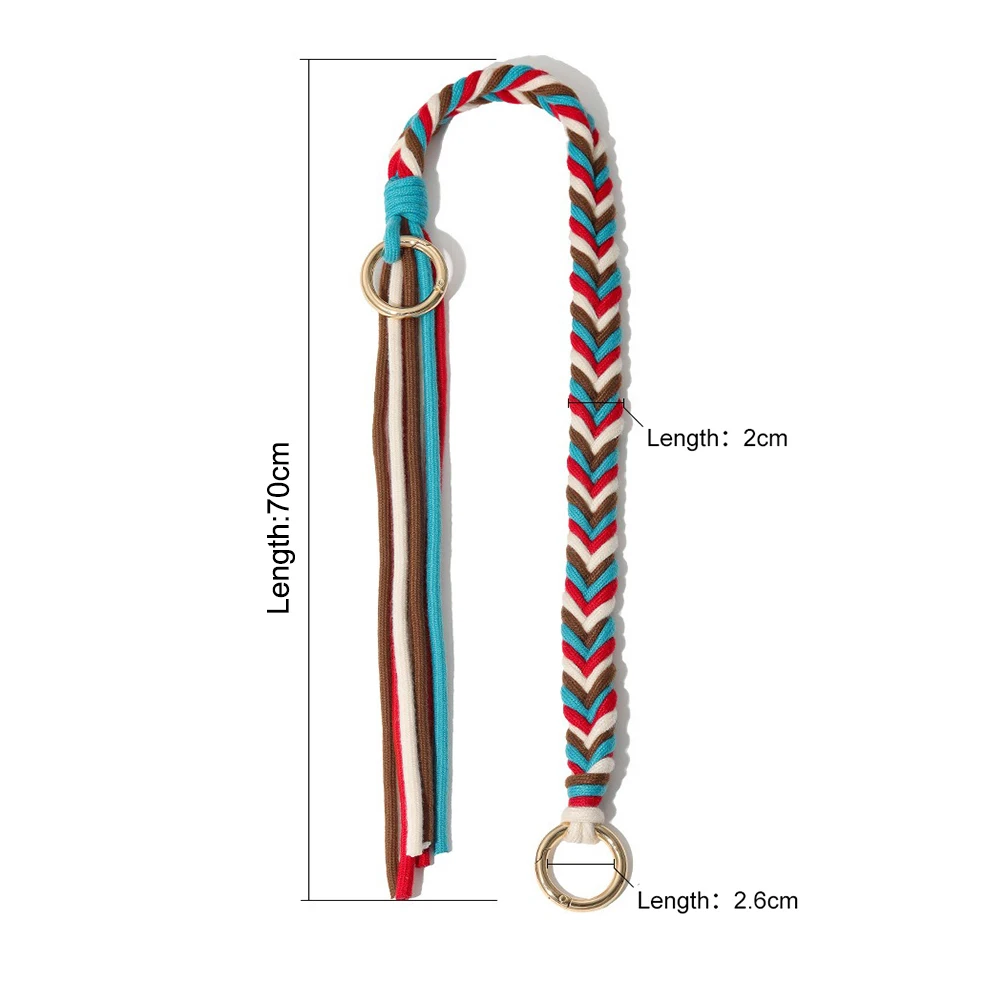 70CM Length Handmade Fringe Purse Strap Woven Braided Bag Shoulder Belt Replacement  For Hand-woven Underarm DIY Shoulder Strap