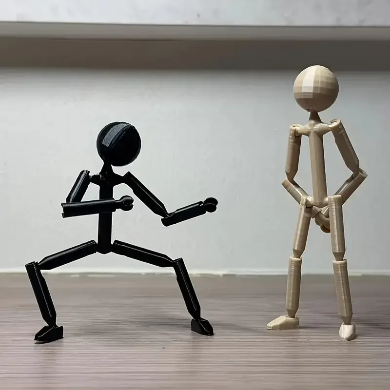 2ps 3D Printed Matchstick Figures, Flexible Four Limb Tabletop Game Decorations Ideal Gifts for Easter, Halloween, and Christmas