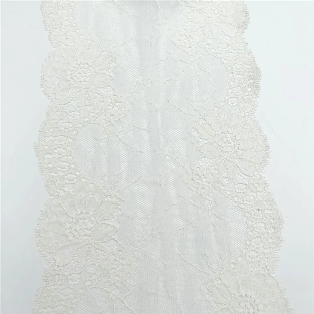 3y/lot Width 7 inch /18cm Natural White Elastic Stretch Lace Trim For Lingerie Sewing Craft DIY Apparel Fabric Lace Garment