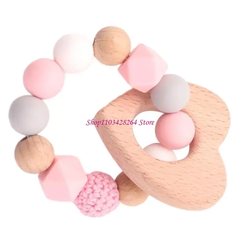 수제 새/코끼리/하트 모양 젖니가 남 팔찌 어린이를위한 휴대용 젖니가 남 팔찌 달래기 장난감 선물