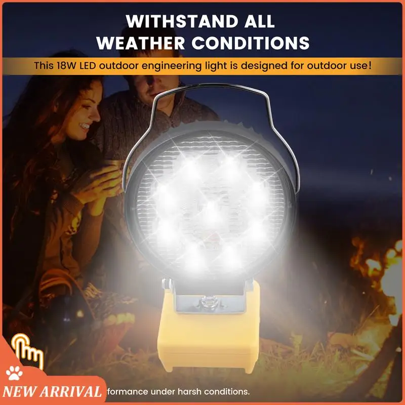 Emption!For Dewalt 18V 20V Battery 4Inch 18W Work LED Light 6500K LED Outdoor Engineering Light