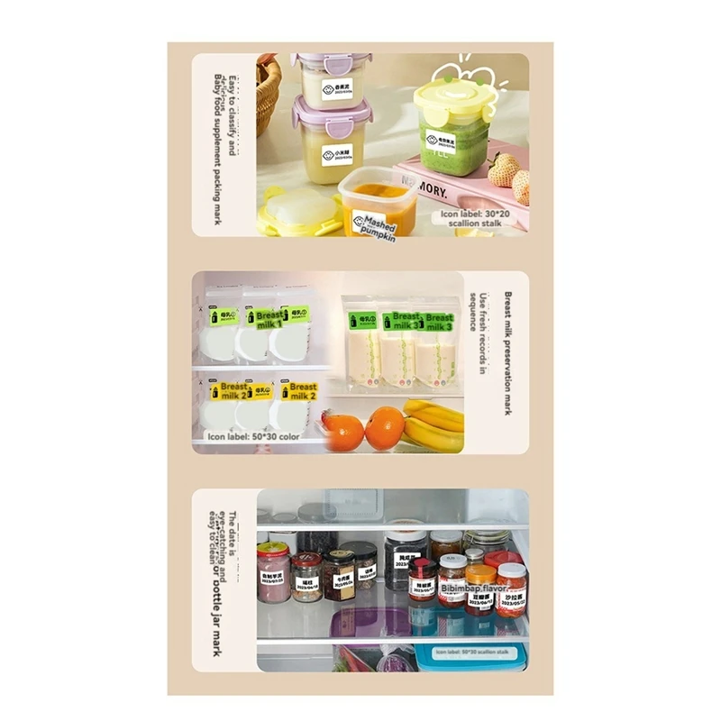 สําหรับ NIIMBOT B21/B1/B203/B3S กระดาษฉลากแช่แข็งทนต่ออุณหภูมิต่ําลง-18 ° C สําหรับตู้ครัว/ตู้แช่แข็ง