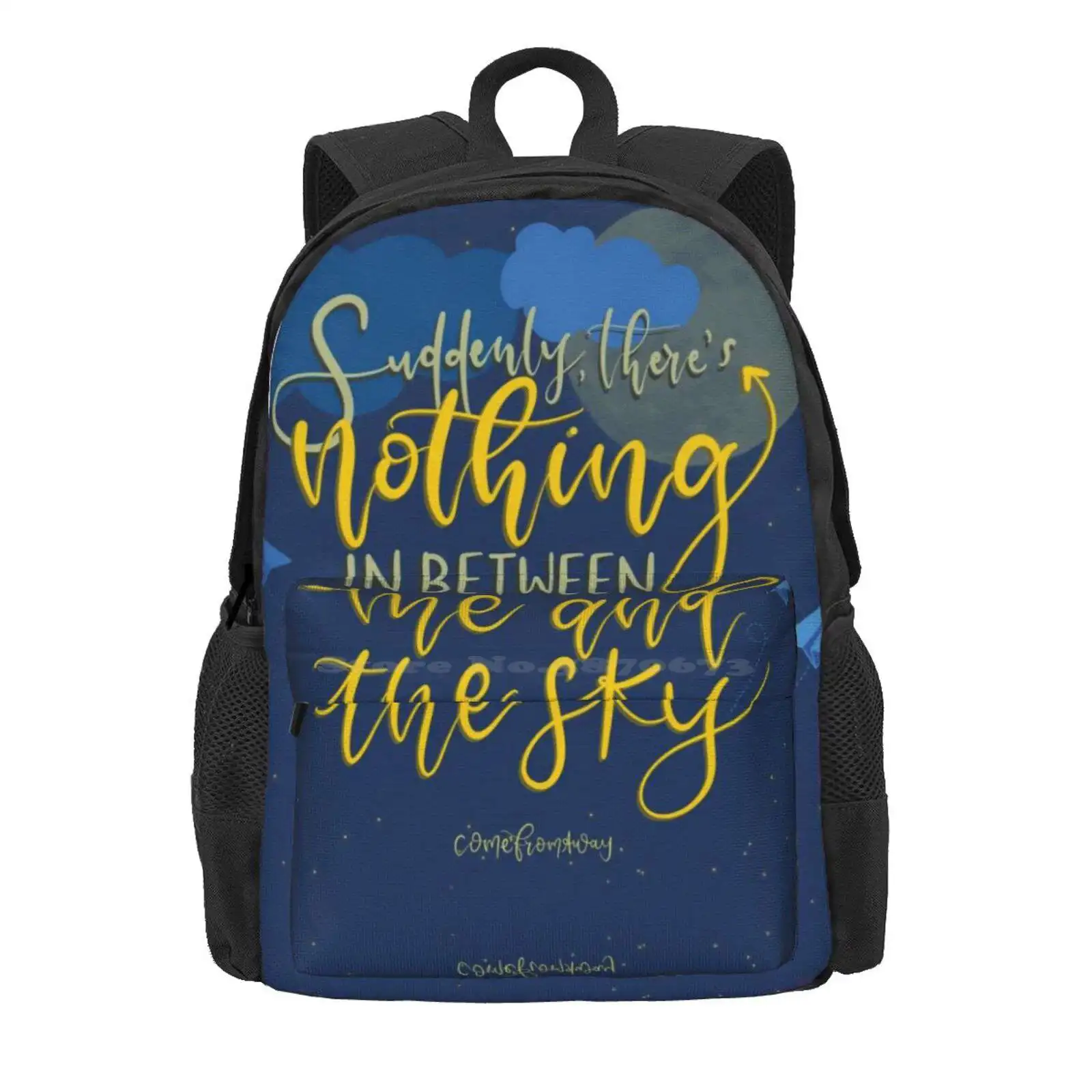 Suddenly, There'S Nothing In Between Me And The Sky Hot Sale Schoolbag Backpack Fashion Bags Jenn Colella Pilot Captain