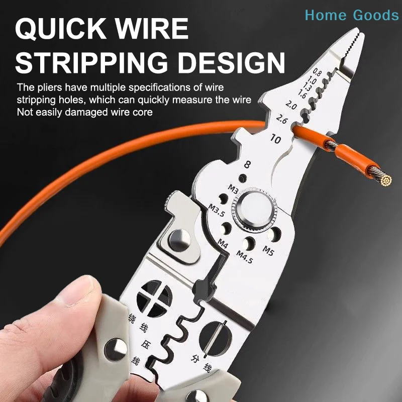 

preferredMultifunctional Wire Stripper Cable Cutter Pliers Non-slip Decrustation Pliers Electrical Cable Pulling Stripping Tools