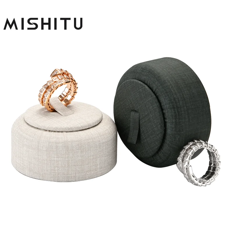 

MISHITU PU leather Jewelry Display Stand for Rings Jewelry Storage Stand Window-shop Display 6*6*3 CM Customizable