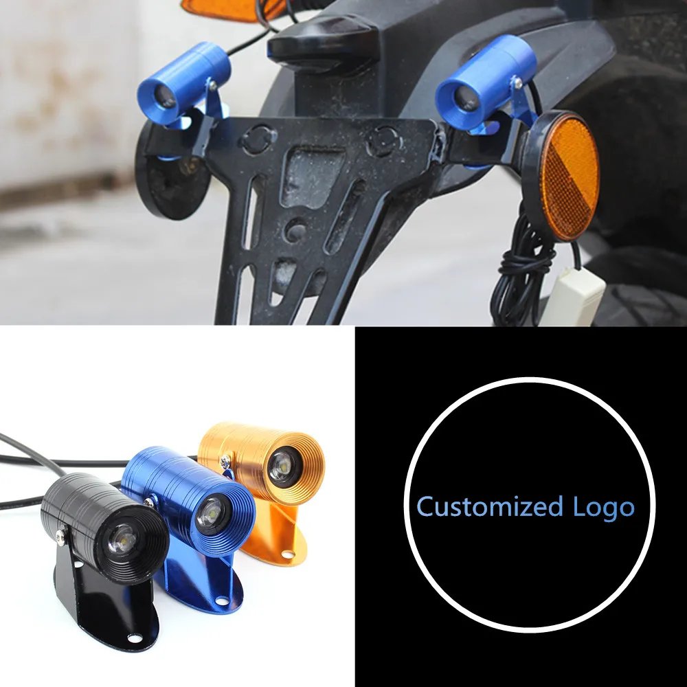 1x Customize Logo Motorcycle Ghost Shadow Laser Projector LED Light Spotlight Universal