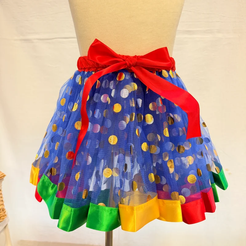 New Kids Hallowma Tutu Skirt for Baby Girl Cute Silver Skull Pumpkin Skirt Toddler Kawaii Rainbow Polka Point Bow Pink Skirt