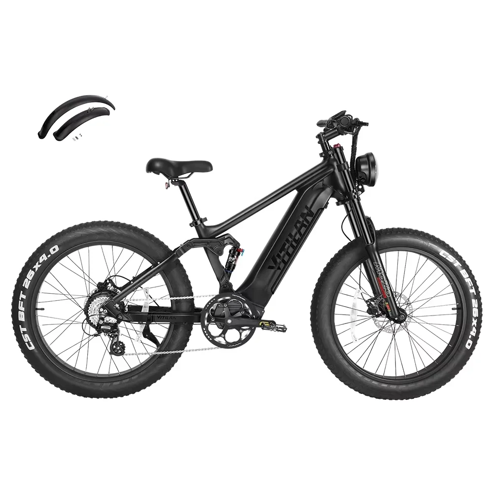 Vitilan T7 Electric Bike 3 Riding Modes 750W 48V 20Ah 28mph Speed 80miles Range Hydraulic Disc Brakes Half-twist throttle