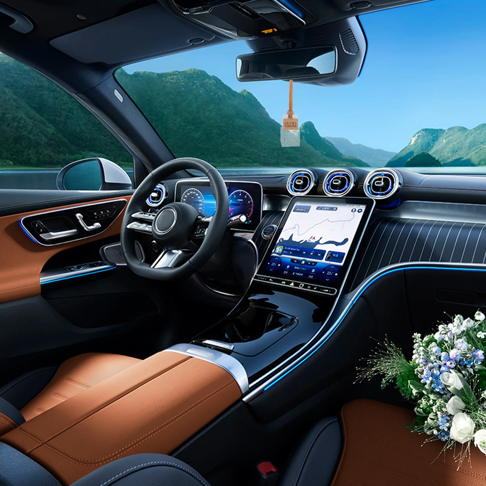 

8Ml Empty Car Perfume Bottle Glass Hanging Air Freshener Diffuser For Essential Oils Auto Scent Container Refillable Vial