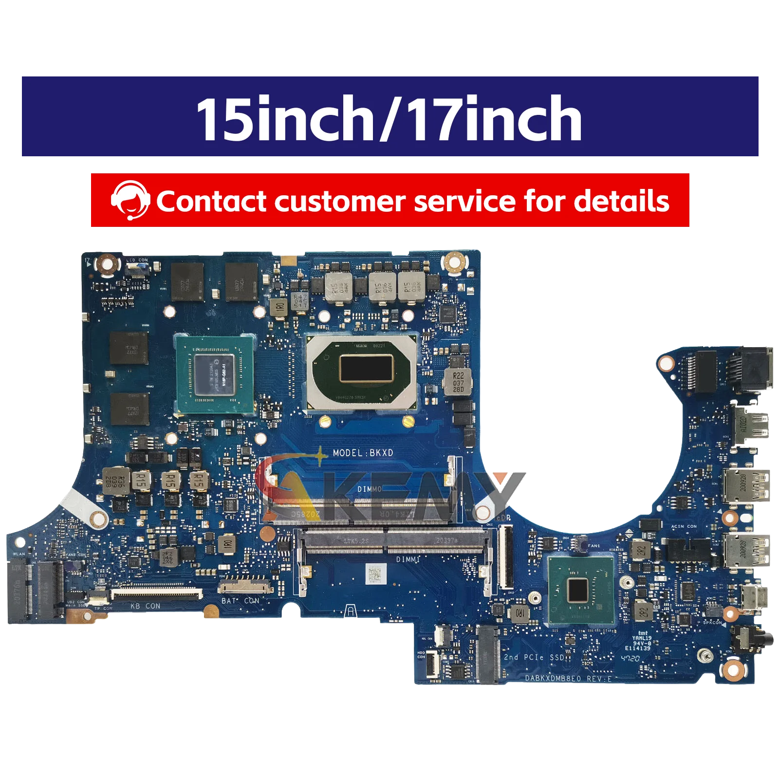 DA0BKXMB8D0 For ASUS TUF Gaming FX506iH FA506I FX506IC FX506II Laptop Motherboard With R5-4600H R7-4800  CPU 100% Tests OK