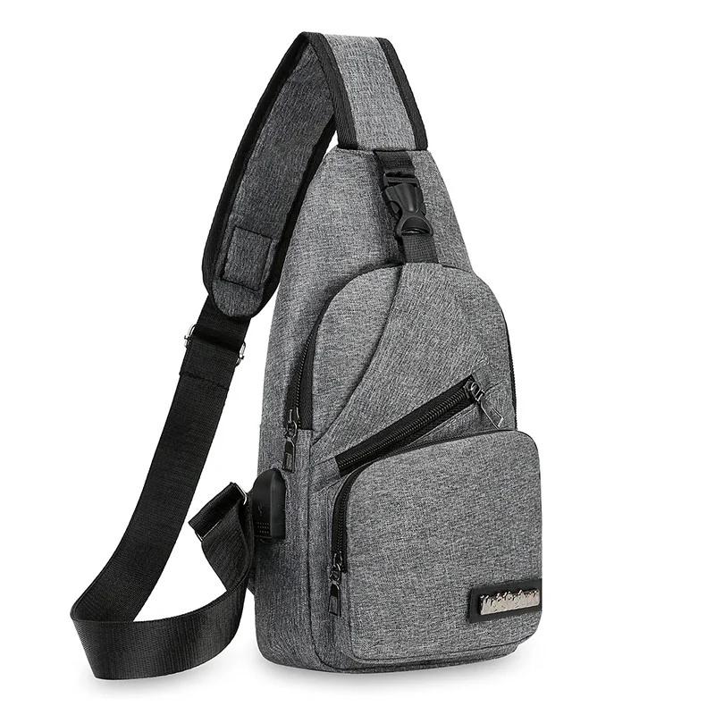 New Casual Men's Chest Bag, Portable Single-shoulder Bag, Fashionable, Simple, Lightweight and Multi-functional Crossbody Bag