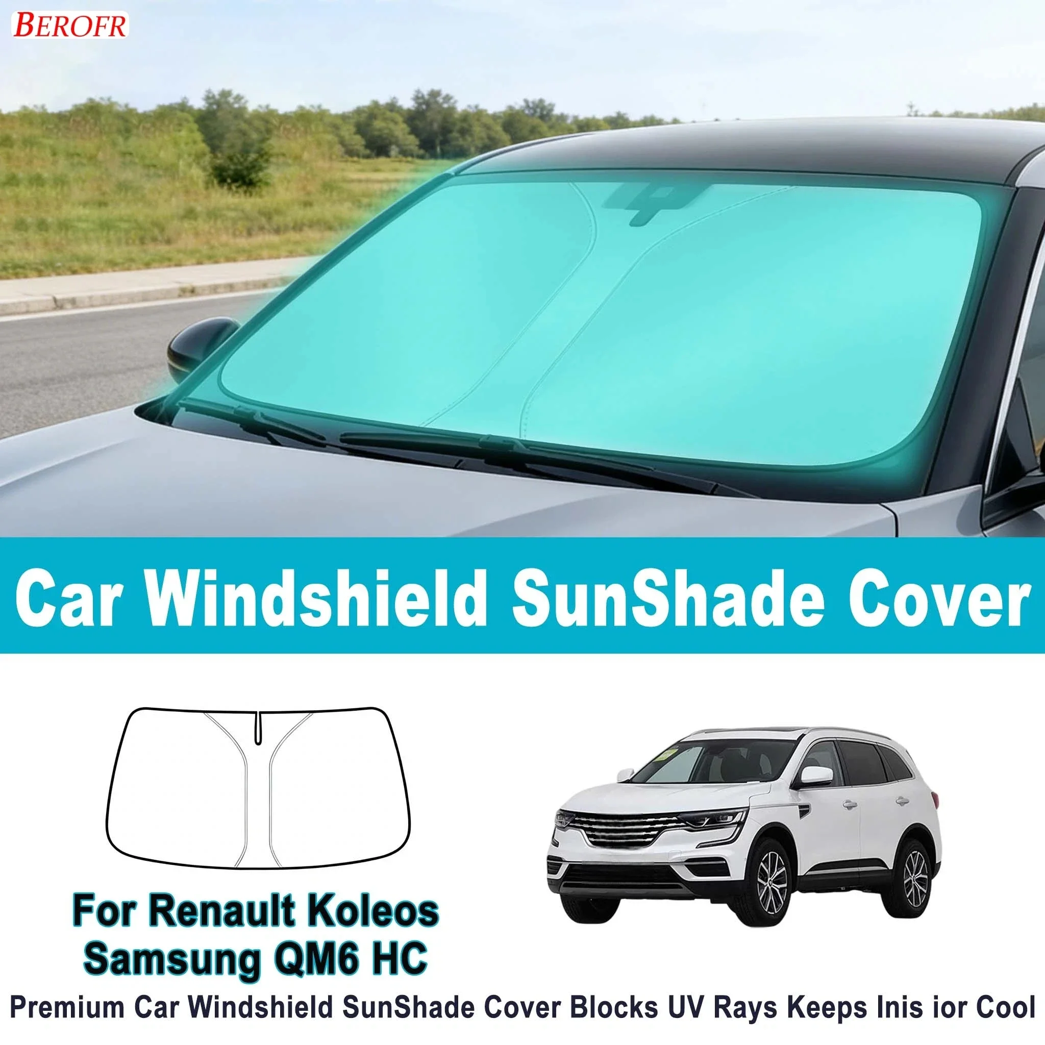 For Renault Koleos Samsung QM6 HC 2017-2025 Car Windshield Sunshade Cover Front Window Sun Shade Heat Insulation Accessories