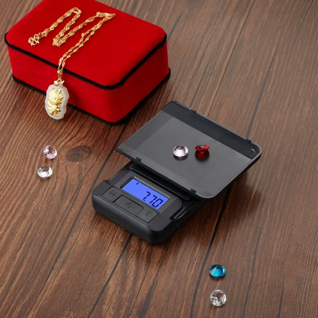 500g*0.1g/200g*0.01g Accurate Electronic Jewelry Gram Scale Precision Scale Portable Calibration Function Ultra-clear Display