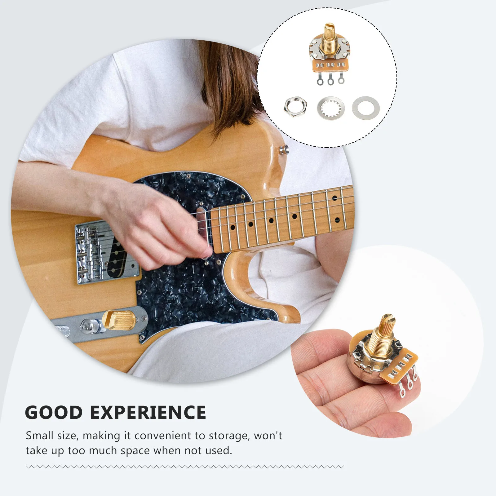 

1 Set Metal Guitar Potentiometer Replacement Volume Control Knobs Compact Sturdy Electric Tuning Parts Guitar Modification