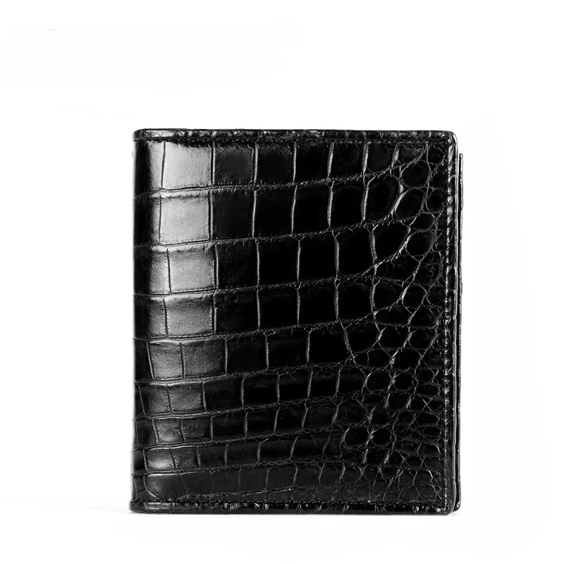 New Fashion Men Short Wallet  Business Men's Alligator Wallets Real Crocodile Genuine Leathe Boy Brand Luxury Card Holder Purse