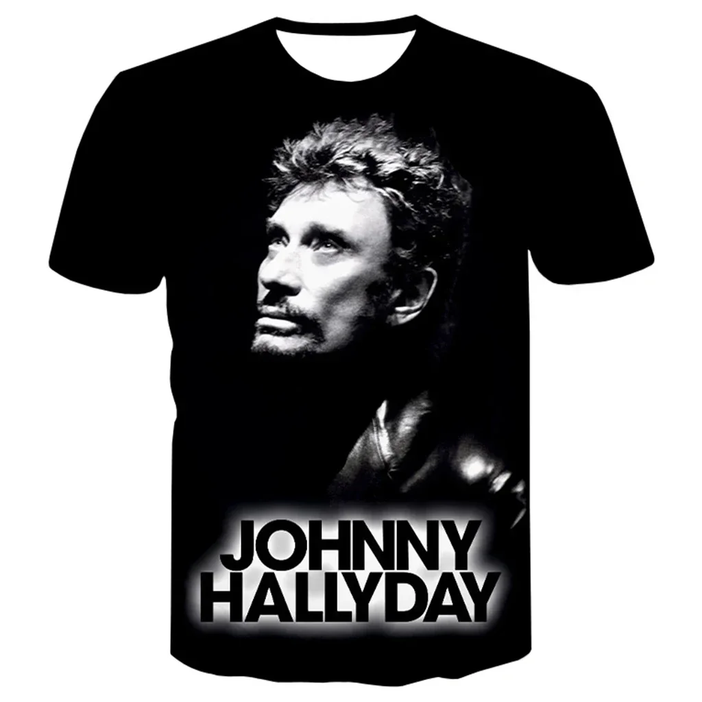 New Most Popular Pop Singer Johnny Hallyday 3D Printed T-shirt Men Women Rock Casual Streetwear Clothes Hip Hop Harajuku Tops