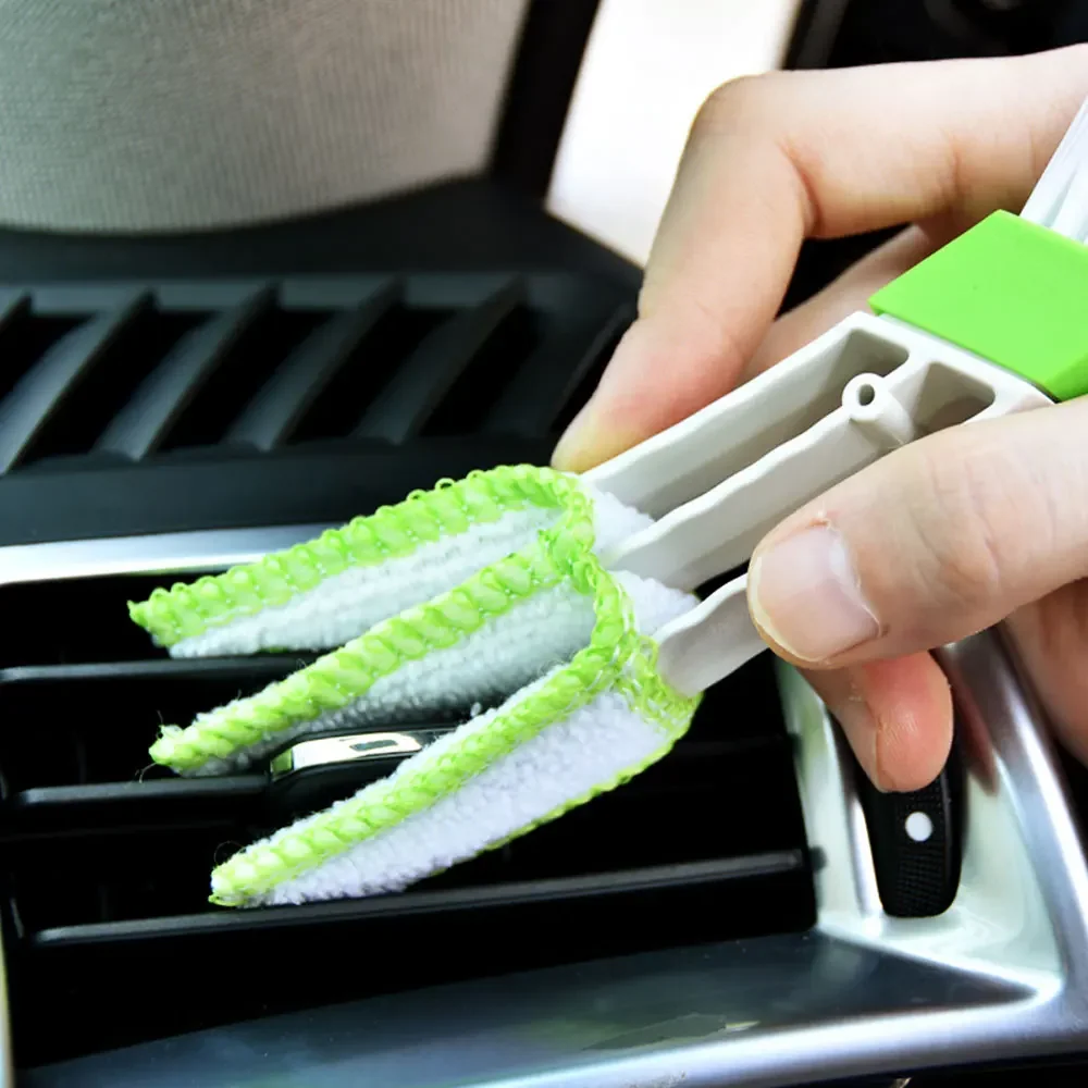 Car Air Conditioner Vent Slit Cleaning Brush Double Ended Dashboard Detailing Blinds Keyboard Dust Cleaner Brushes Tool Car Wash